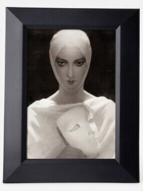 Vintage Unusual Dancer Woman W Mask Gothic Goth victorian Framed Photo Print Art